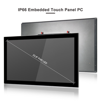 Fanless Industrial Touch Panel PC Dual Lan PC Vesa Mount 24&quot; 1920 X 1080