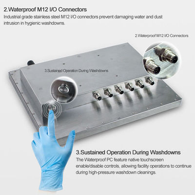 Fanless 15 Inch IP69K 304 Stainless Steel Panel PC For Food Industry
