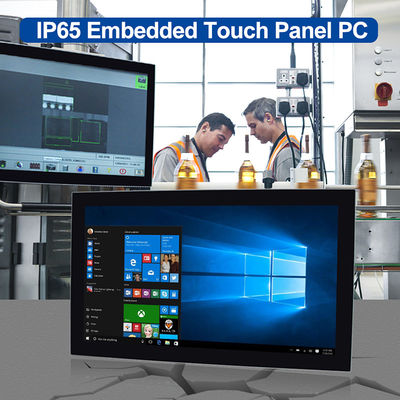 Embedded 21.5&quot; Touch Screen Dual Lan Pc TPM 2.0 Desktop Wall Mounted Fanless