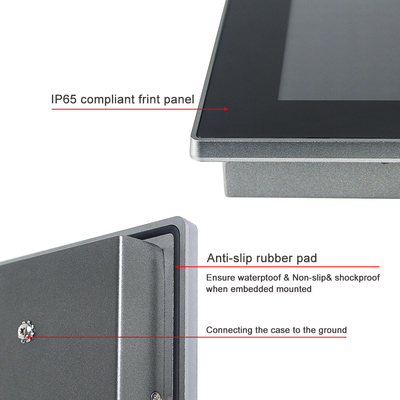 Front IP65 Embedded Panel PC 24 Inch FHD LED Waterproof Touch Screen Computer