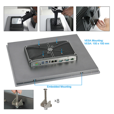 OEM Intel Core I7 10 Points Multi Touch Embedded Panel PC Industrial Computer