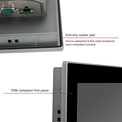 Wall Mount Industrial Touch Screen PC J6412 3*LAN Embedded AIO Front IP65