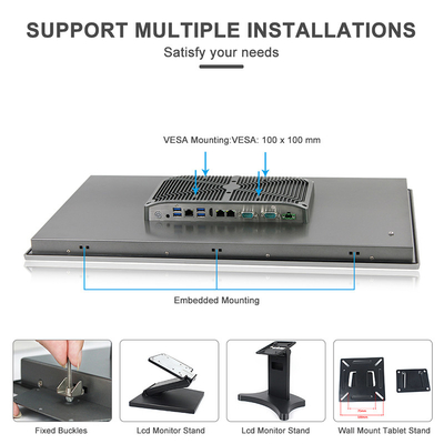 J6412 Quad Core Fanless Industrial Computer Embedded HMI All In One Dual Giga Lan