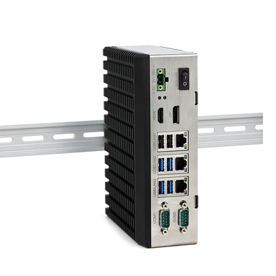 Bluetooth Industrial Embedded Box PC J16412 Mini PC 2 Lan Ports DIN Rail Mounting