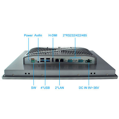 IP65 Embedded Stainless Steel Panel Pc 15 Inch J1900 4G RAM 64GB SSD TPM 2.0