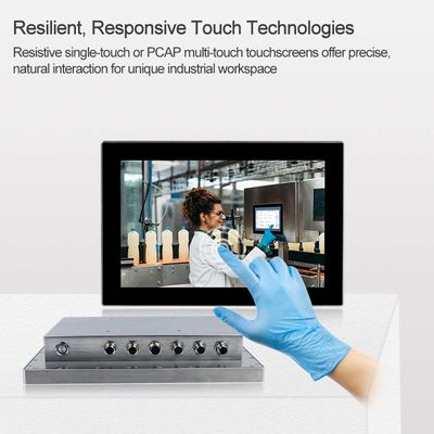 LAN USB COM Windows Panel Pc , 12 Inch Waterproof Cables Touch Panel Computer