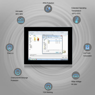 I3 I5 I7-8565U Ip65 Panel Pc , Capacitive HMI Industrial Panel Mount Monitor
