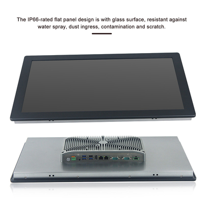 PCAP Touch Embedded Fanless Industrial Panel PC Computer Wall Mount Front IP65