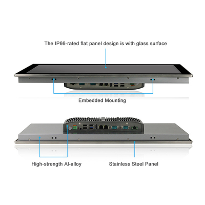 Stainless Steel Windows 10 Panel PC PCAP Touch RS485 IP65 For Industrial Automation