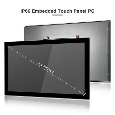 Quality Fanless Industrial Touch Panel PC Dual Lan PC Vesa Mount 24" 1920 X 1080 factory